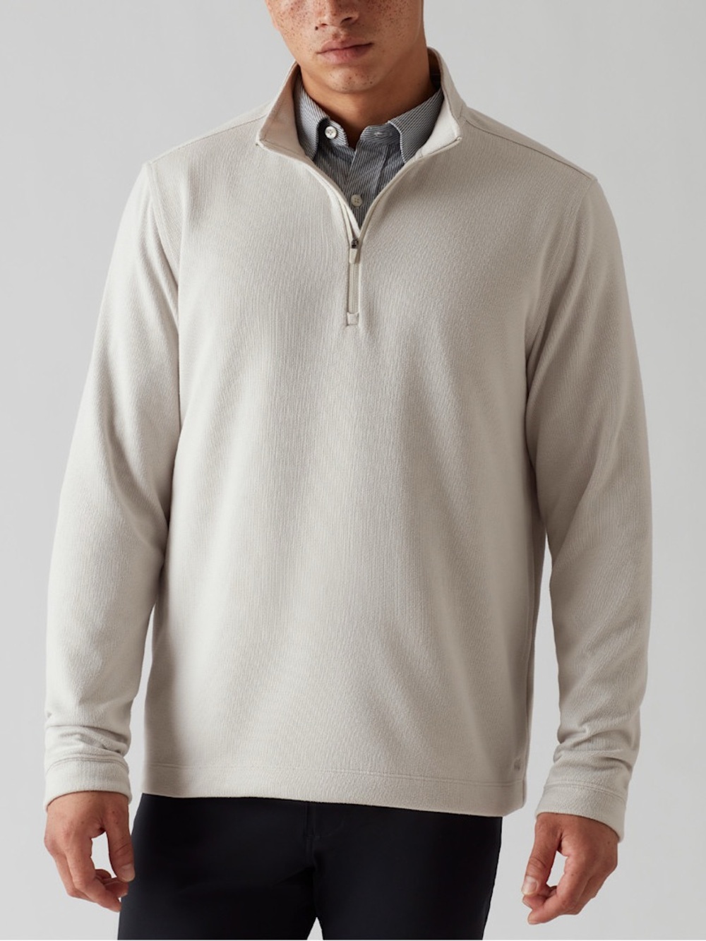 Rhone Commuter 1/4 Zip Top Size L Pullover Sweater Cream